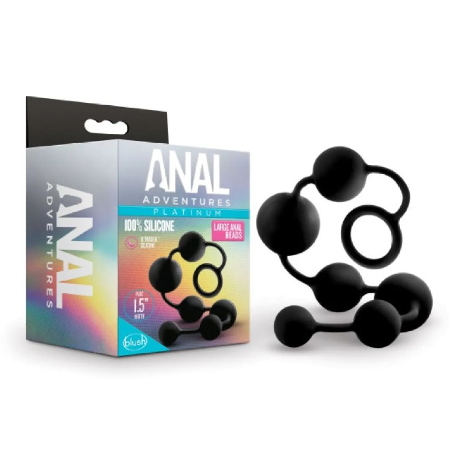 Anal Adventures - Chapelet anal en silicone - Noir