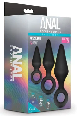 Anal Adventures Platinum - Assortiment de plugs anaux en silicone