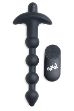BANG! - 28X Boules Anales Vibrantes en Silicone avec Télécommande - Noir