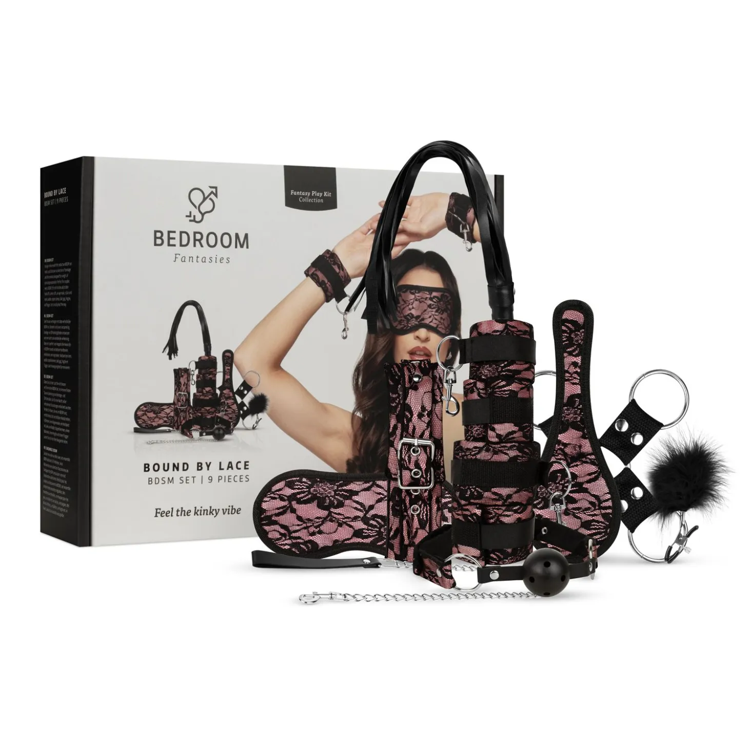 Bedroom Fantasies - Bound by Lace - Set SM 8 Pièces - Rose