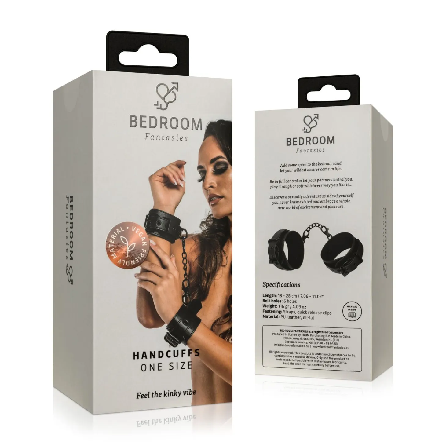 Bedroom Fantasies - Menottes en simili cuir - Noir