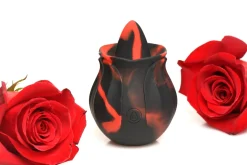 BLOOMGASM - Black Kiss Vibrateur Rose Rimming - Rouge/Noir