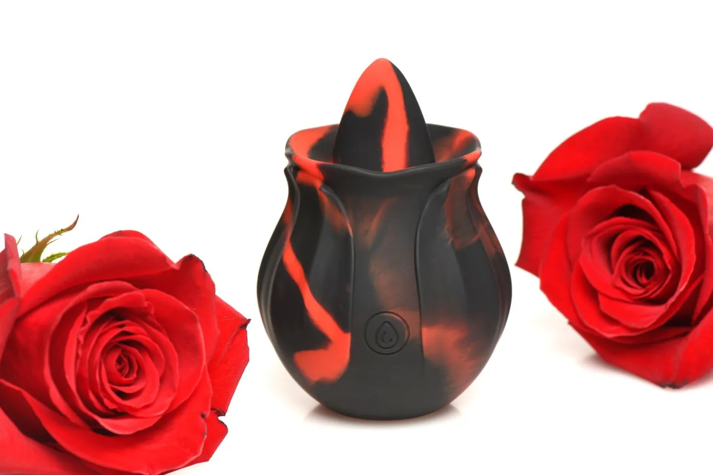 BLOOMGASM - Black Kiss Vibrateur Rose Rimming - Rouge/Noir