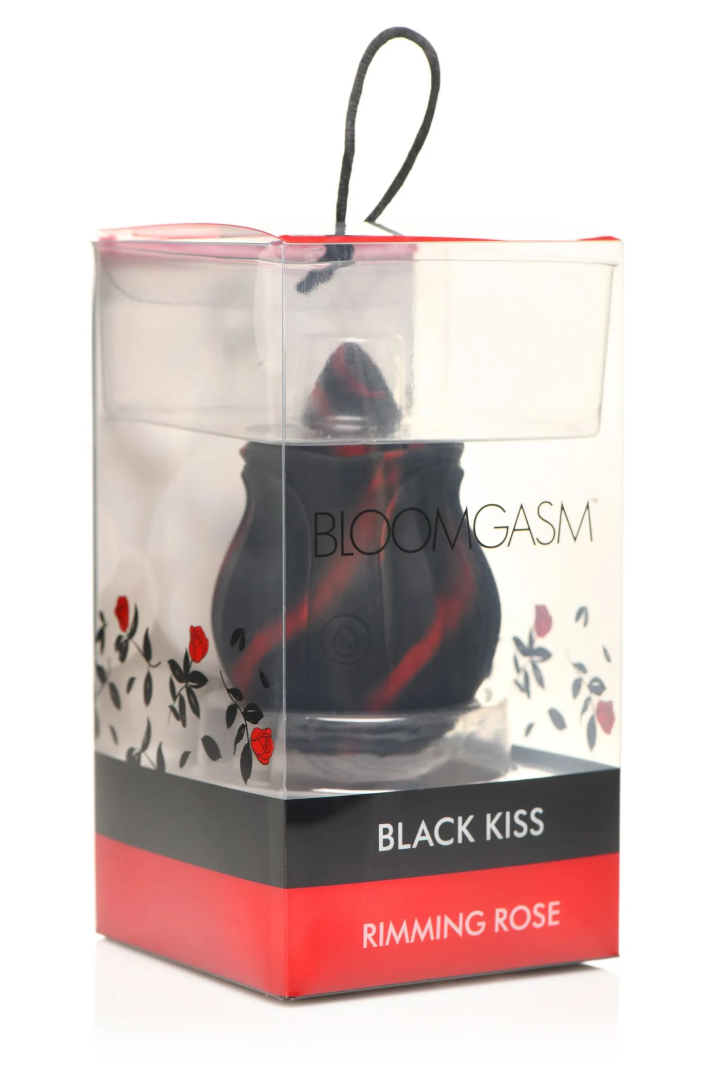 BLOOMGASM - Black Kiss Vibrateur Rose Rimming - Rouge/Noir