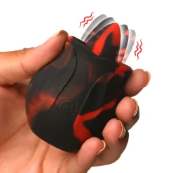 BLOOMGASM - Black Kiss Vibrateur Rose Rimming - Rouge/Noir