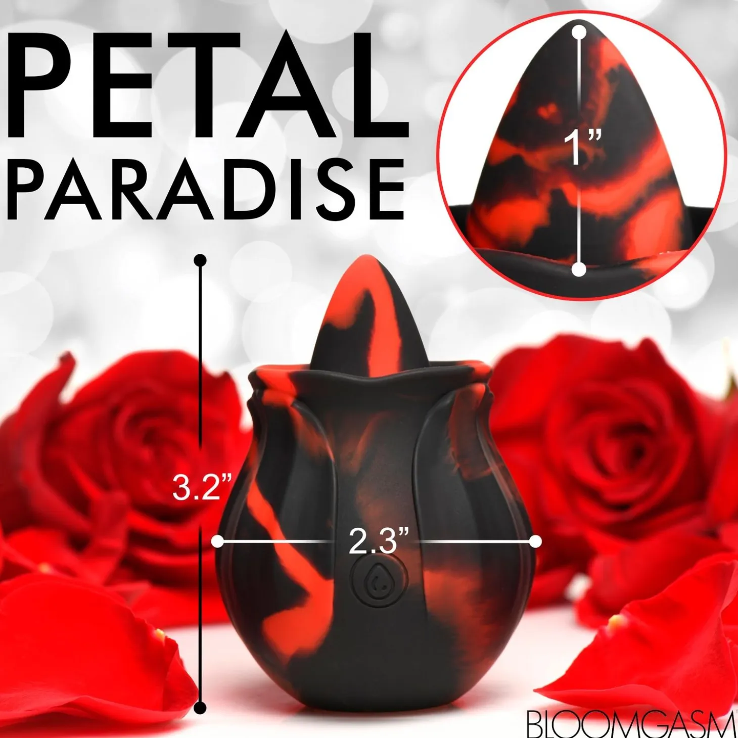 BLOOMGASM - Black Kiss Vibrateur Rose Rimming - Rouge/Noir