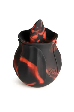 BLOOMGASM - Black Kiss Vibrateur Rose Rimming - Rouge/Noir