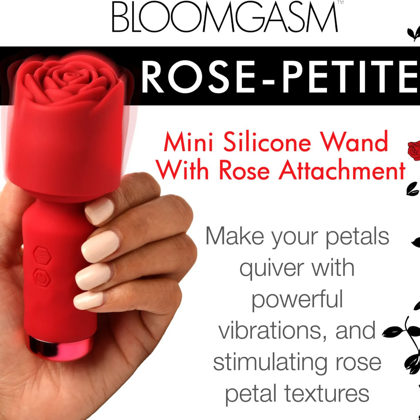 BLOOMGASM - Mini Vibromasseur Pleasure Rose - Rouge