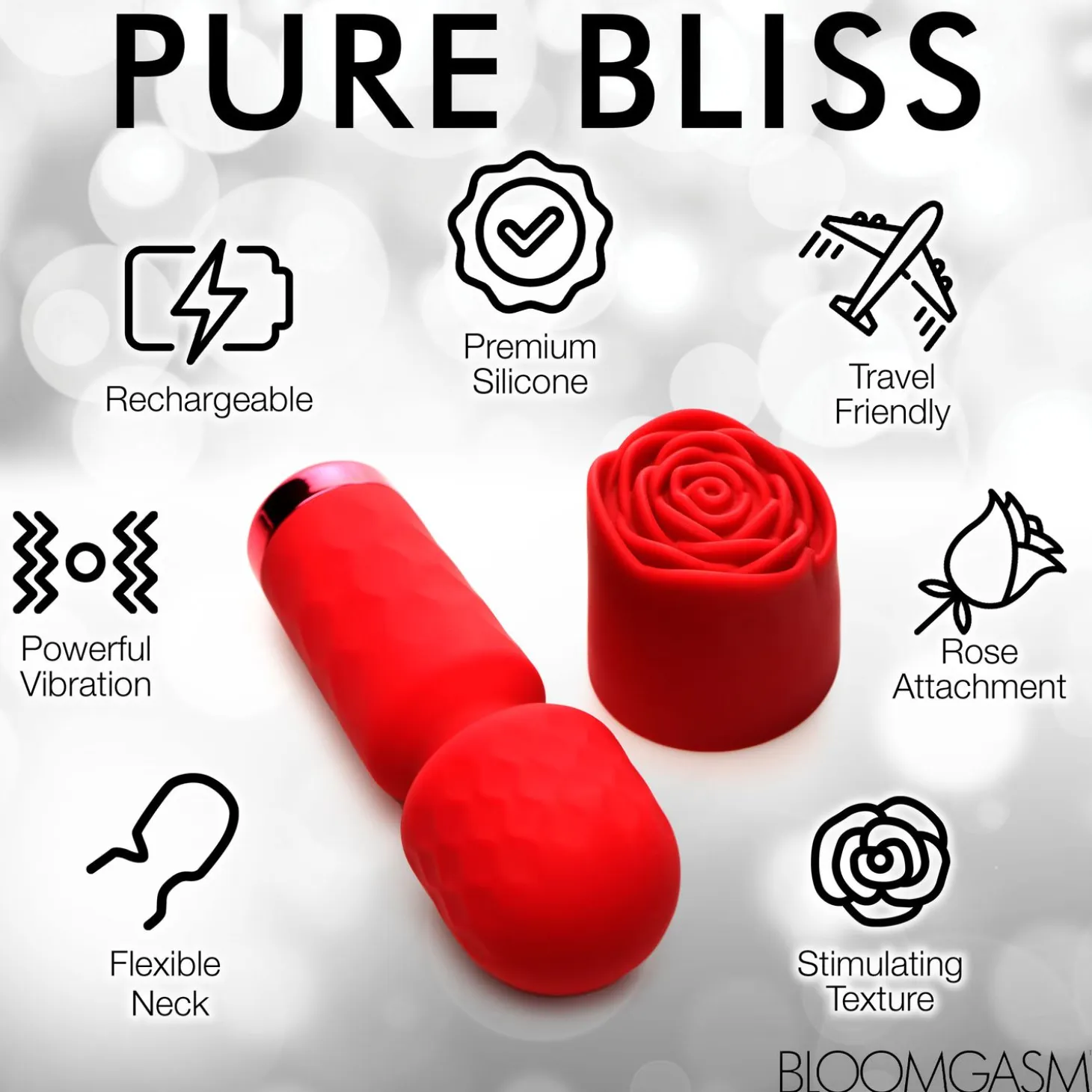 BLOOMGASM - Mini Vibromasseur Pleasure Rose - Rouge