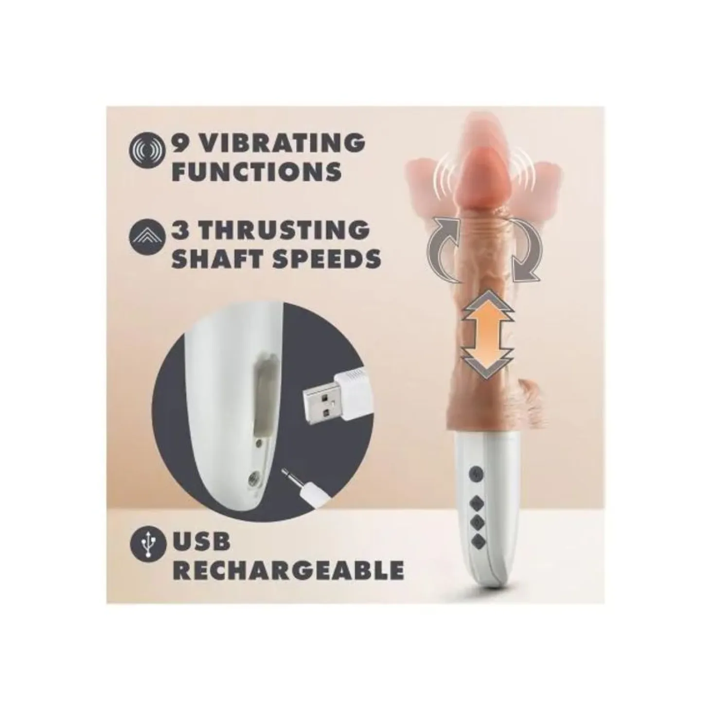 Blush Novelties - Dr. Hammer Godemichet Poussant - Beige