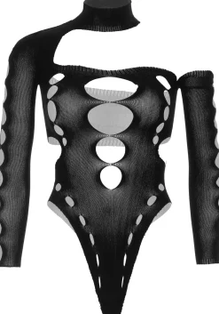 Body asymétrique avec dos ouvert - Noir