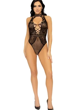 Body en Dentelle Filet - Noir