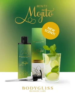 BodyGliss – Huile de Massage et Lubrifiant 2-en-1 Minty Mojito – 150 ml