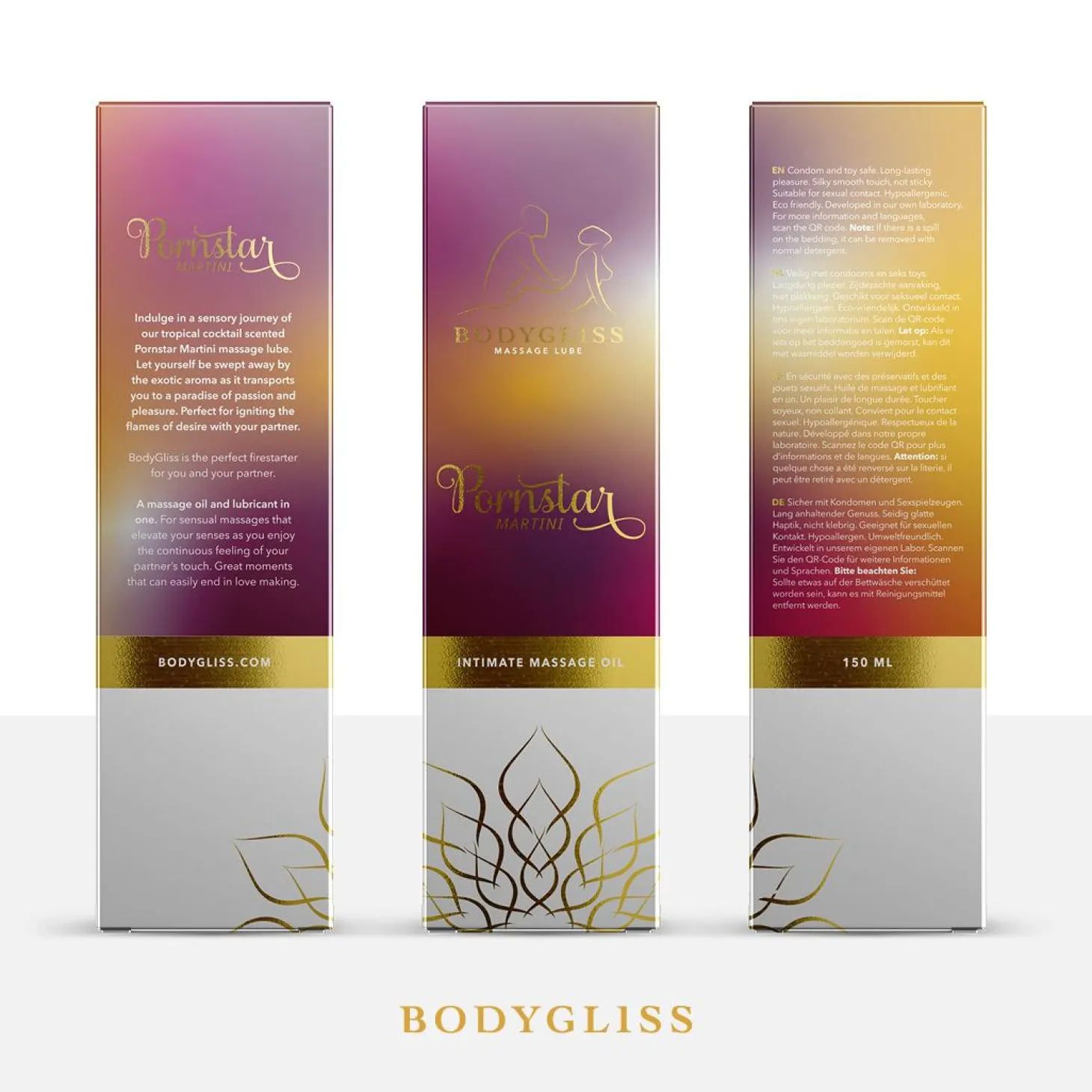 BodyGliss - Huile de Massage et Lubrifiant en 1 Pornstar Martini - 150 ml
