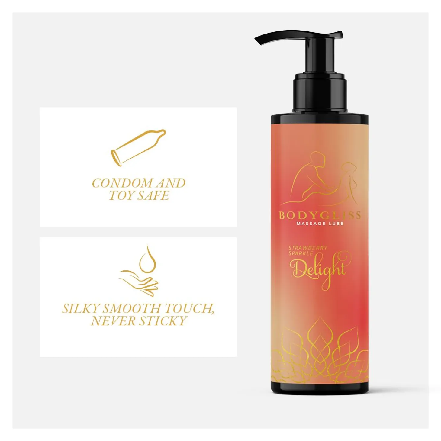 BodyGliss - Huile de massage et lubrifiant fraise et champagne - 150 ml