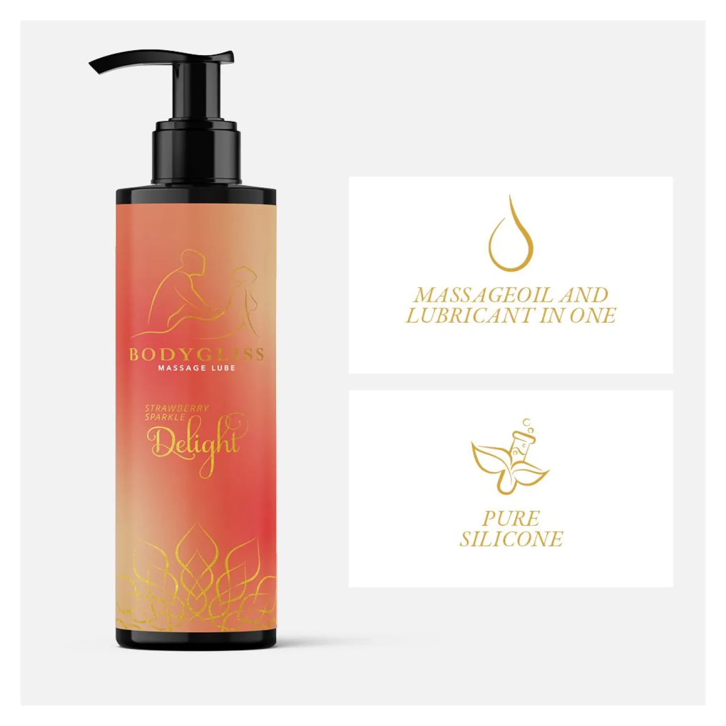 BodyGliss - Huile de massage et lubrifiant fraise et champagne - 150 ml
