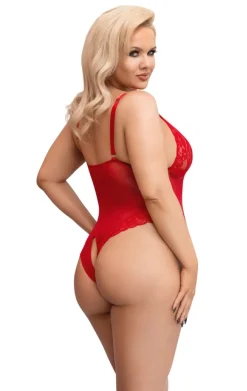 Body ouvert à l'entrejambe - Rouge