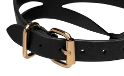 Bondage Baddie - Collier avec anneau - Noir/Doré
