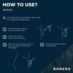Boners Anneau pénien et séparateur de testicules - Gris