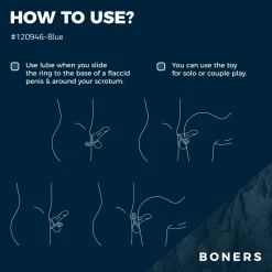 Boners - Anneau Vibrant pour Couples - Bleu