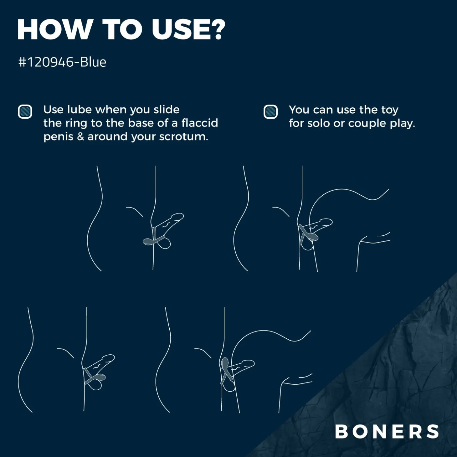 Boners - Anneau Vibrant pour Couples - Bleu