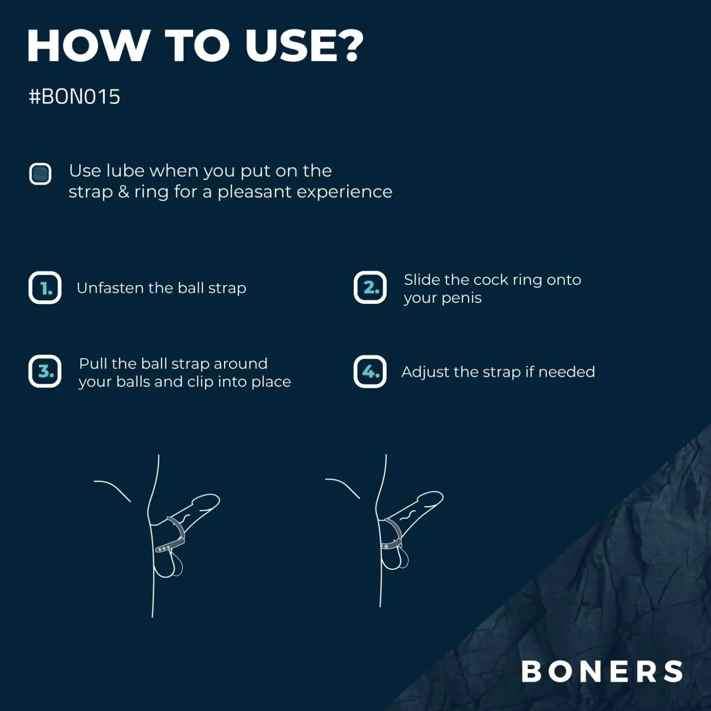 Boners Sangle de pénis et testicules - S/M