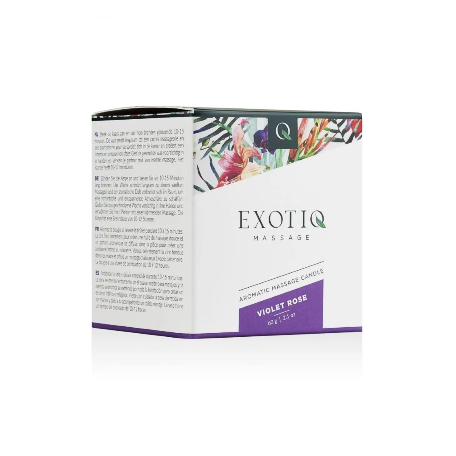 Bougie de massage rose violette Exotiq - 60 g