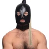 Cagoule Bondage queue de cheval blonde - Noir