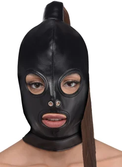 Cagoule de bondage avec queue de cheval