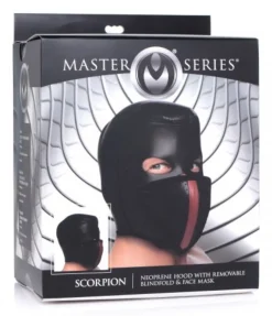 Cagoule Scorpion avec bandeau pour les yeux et bâillon amovibles