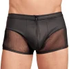 Caleçon pour homme en similicuir avec fermeture éclair - Noir