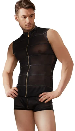 Chemise powernet avec rayures wetlook