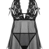 Christine - Babydoll Bonnets Ouverts Nataly - Noir