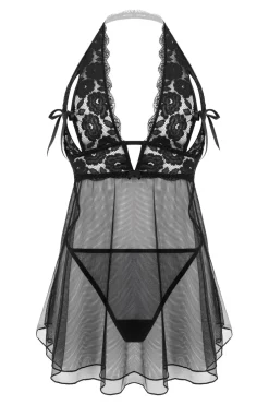 Christine - Babydoll Bonnets Ouverts Nataly - Noir