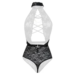 Christine - Body Blace Exclusif à Entrejambe Ouvert - Noir