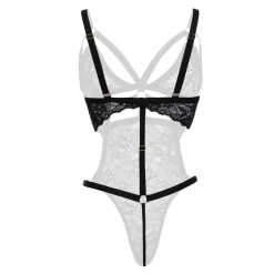 Christine - Body exclusif à l’entrejambe ouvert Giselle - Noir
