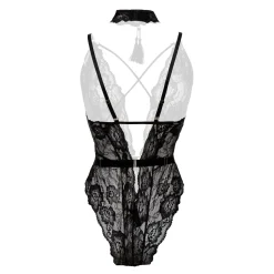 Christine - Body exclusif à l’entrejambe ouvert Aliah - Noir