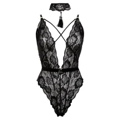 Christine - Body exclusif à l’entrejambe ouvert Aliah - Noir