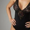 Christine - Body élégant avec dentelle Celeste - Noir