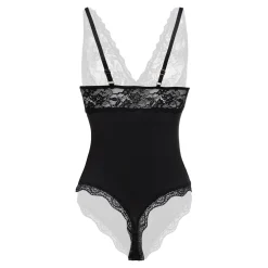 Christine - Body élégant avec dentelle Celeste - Noir