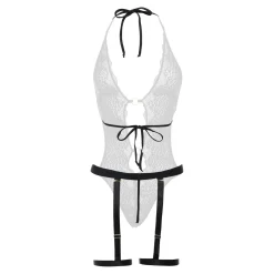 Christine - Body ouvert à l’entrejambe Camisa - Noir