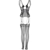 Christine - Catsuit avec design porte-jarretelles - Noir