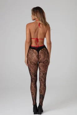 Christine - Catsuit séduisant - Noir/Rouge