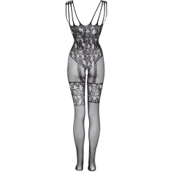 Christine - Crotchless Glamour Bodystocking - Noir