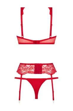 Christine - Ensemble 3 pièces avec soutien-gorge Marzia - Rouge
