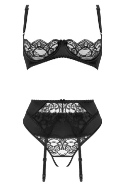 Christine - Ensemble 3 pièces Soutien-gorge Ouvert et Slip Ouvert Gush