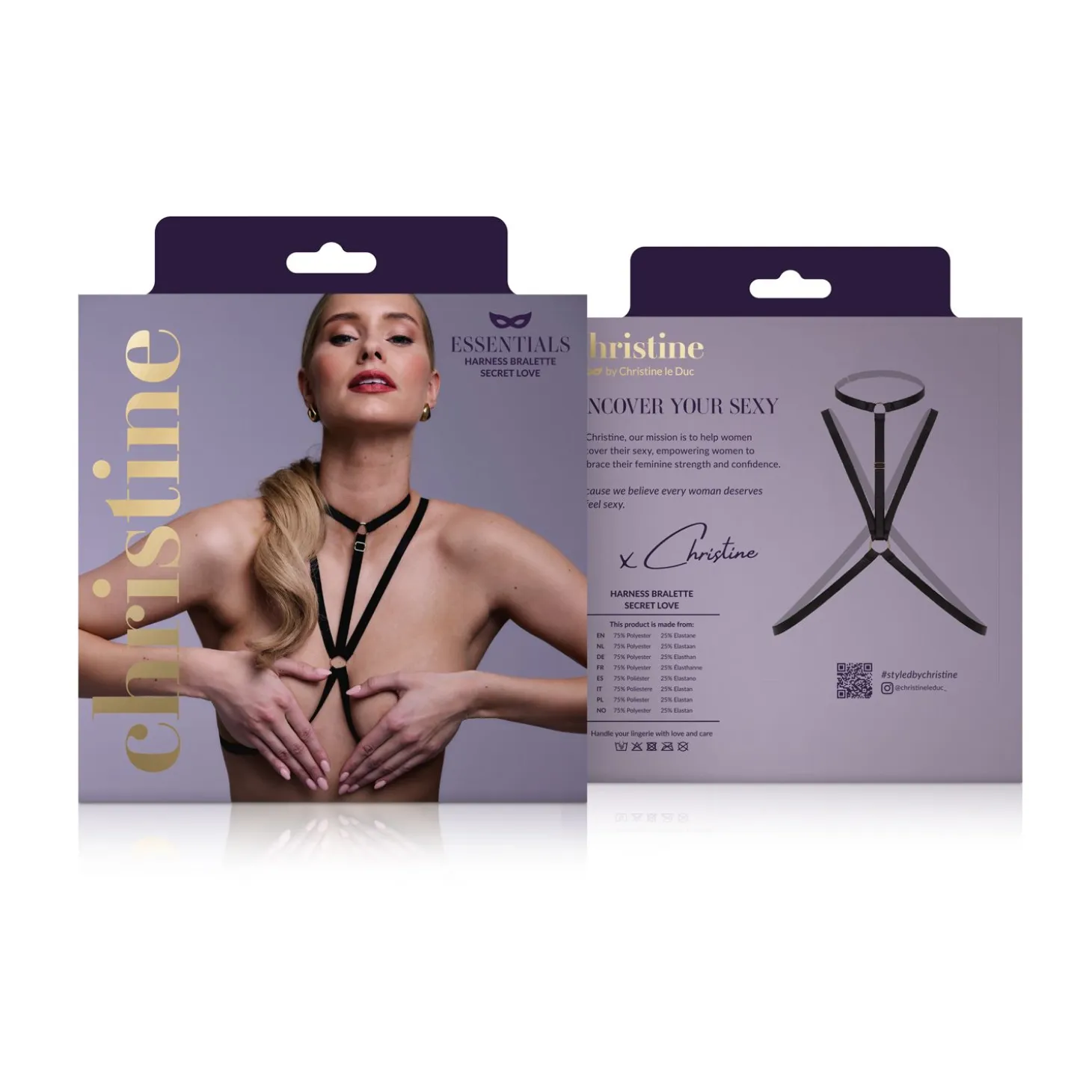Christine - Harnais à lanières Bralette Secret Love - noir