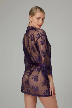 Christine - Kimono en dentelle Graceful - Violet