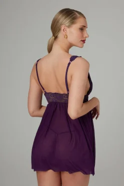 Christine - Nuisette & String Lieve - violet