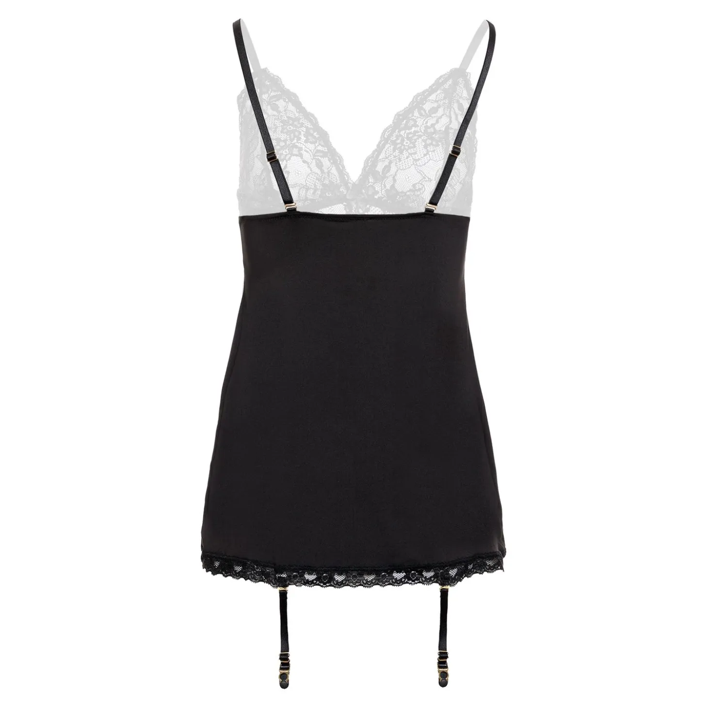 Christine - Robe porte-jarretelles Celeste - Noir
